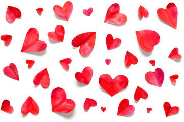  Valentine's day romantic background. Watercolor hearts.