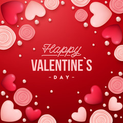 Valentines Day background . Holiday vector illustration