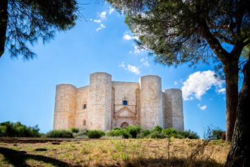 Fototapeta na wymiar ANDRIA- Castel del Monte, the famous castle built in an octagonal shape by the Holy Roman Emperor Frederick II in the 13th century in Apulia, southeast Italy. Italy