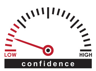low confidence,  monitoring dial scale - news illustration template