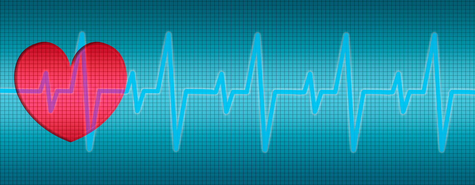 Heart Beats, Heart ECG, curves in diagram
