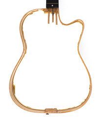 guitar body on white isolated background