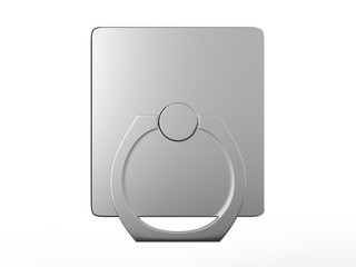 Blank cell phone ring finger holder grip. 3d render illustration.