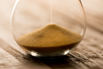 Sand clock, business concept teamwork & time management