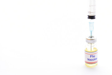 Bottle of Flu vaccine for injection
