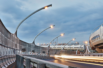 Western high-speed diameter with highway soundproof  fence barrier.
