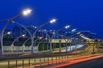 Illumination of western high-speed diameter in St. Petersburg.