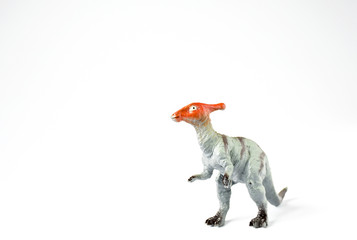 Plastice dinosaurs toys on white background, idea for kids  to play andwill enjoy hours of...