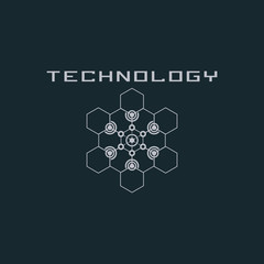 Fototapeta premium Technology logo design concept.