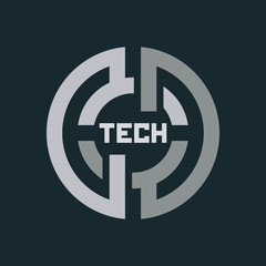 Technology logo design concept.