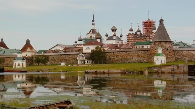 Solovetsky Monastery Wide shot exterior