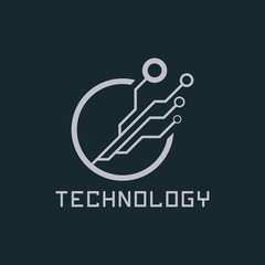 Technology logo design concept.