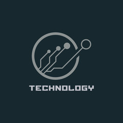 Technology logo design concept.