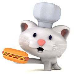 Naklejka premium Fun cat - 3D Illustration