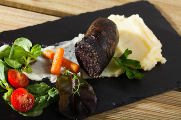 Blood sausage with rice