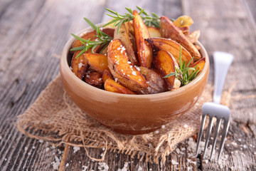 fried potato and rosemary