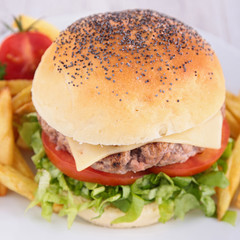 hamburger with beef and cheese