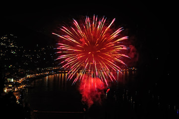 Fireworks on the sea