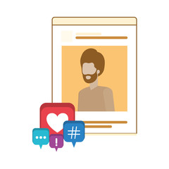 profile social network man with speech bubble