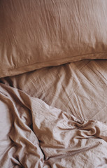 bedding items bed beige pillow blanket textiles