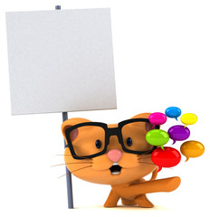 Fun cat - 3D Illustration