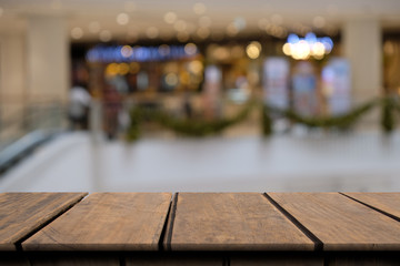 Wooden on front blurred abstract background, colorful bokeh