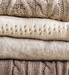 textiles various plaids knitted patterns stack