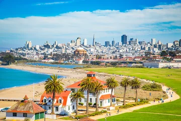 Foto auf Acrylglas San Francisco skyline with Crissy Field, California, USA © JFL Photography