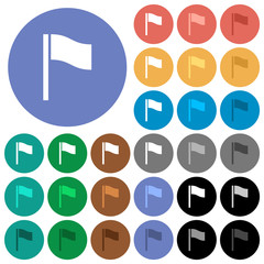 Flag round flat multi colored icons