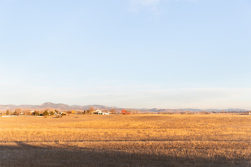 Fototapeta na wymiar A Beautiful Morning on the Front Range of Colorado With Mountain and Farm Views