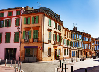 Lovely old houses on narrow streets of Toulouse