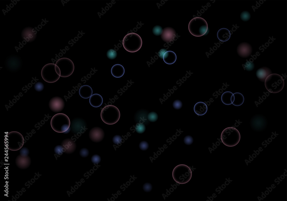 Leinwandbilder bokeh in abstract style on black background. illuminated design. vector abstract geometric backgroun