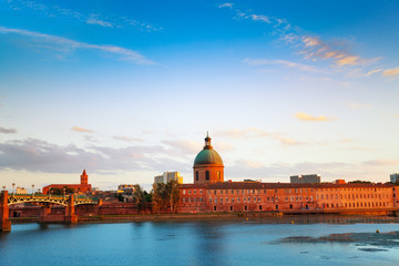 Hospital of La Grave during sunset in Toulouse
