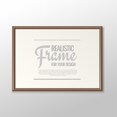 Realistic frame for paintings or photographs.