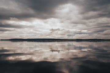Cloudy reflections in the Amazon river