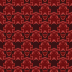 Seamless pattern with red damask ornament.Vector illustration. Vector illustration