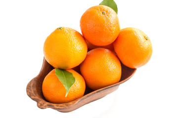 Mandarin or Klimentin fruits isolated on white background. Close-up.