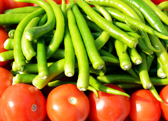 colorful peppers and tomatoes
