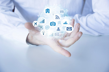 internet, internet delle cose, iot, connessione, mano
