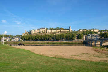 Fototapeta na wymiar Chinon chateau above the River Vienne, Indre-et-Loire, France.