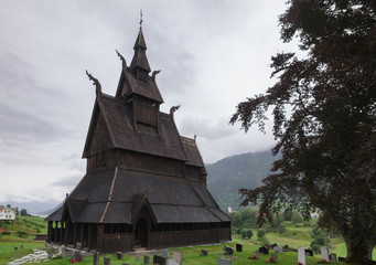 Fototapeta na wymiar Hopperstad Stave Church Vikoyri Vik Sogn og Fjordane Norway Scandanavia