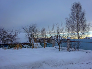 winter landscape with trees in winter