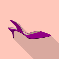 Vector design of footwear and woman logo. Collection of footwear and foot stock symbol for web.