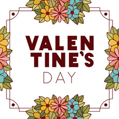 valennes day label with flower crown icons