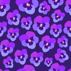 Pansy Flower Pattern. Endless Background. Seamless