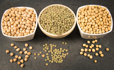 Vegetable protein, legume seeds. Conception of healthy eating.