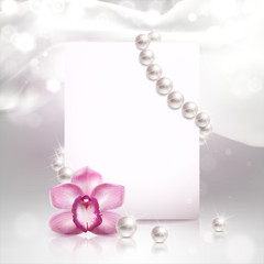 Banner with Orchid and Pearls