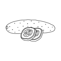 Vector design of vegetable and fruit sign. Set of vegetable and vegetarian stock symbol for web.