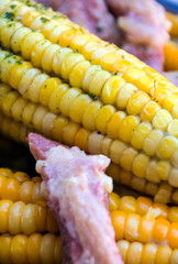 Maize cob potatoes and ribs