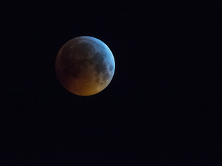 Super blood wolf moon, lunar eclipse on sky, January 21, 2019